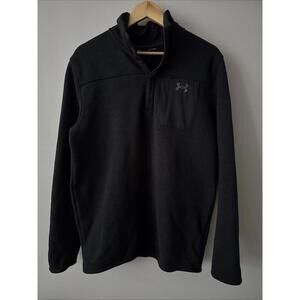 UNDER ARMOUR ColdGear Specialist Henley Sweater Jacket Mens XL Black